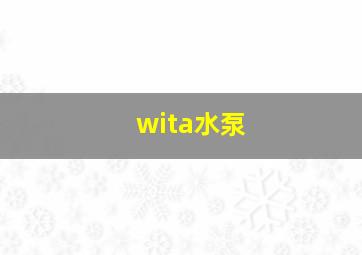 wita水泵