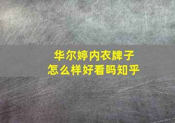 华尔婷内衣牌子怎么样好看吗知乎