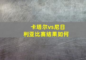 卡塔尔vs尼日利亚比赛结果如何