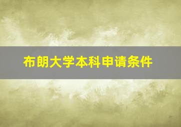 布朗大学本科申请条件