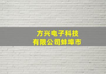 方兴电子科技有限公司蚌埠市