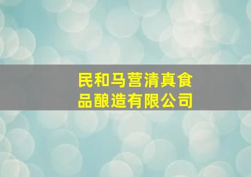 民和马营清真食品酿造有限公司