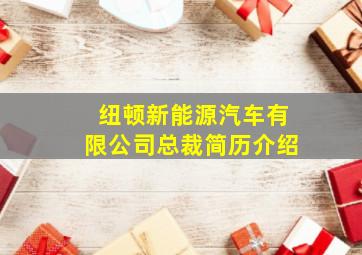 纽顿新能源汽车有限公司总裁简历介绍