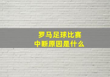 罗马足球比赛中断原因是什么